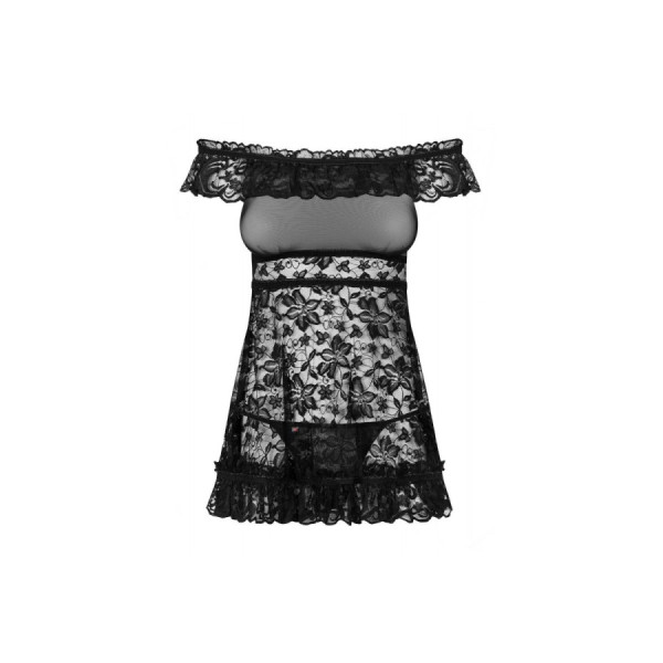 Flores babydoll - Noir